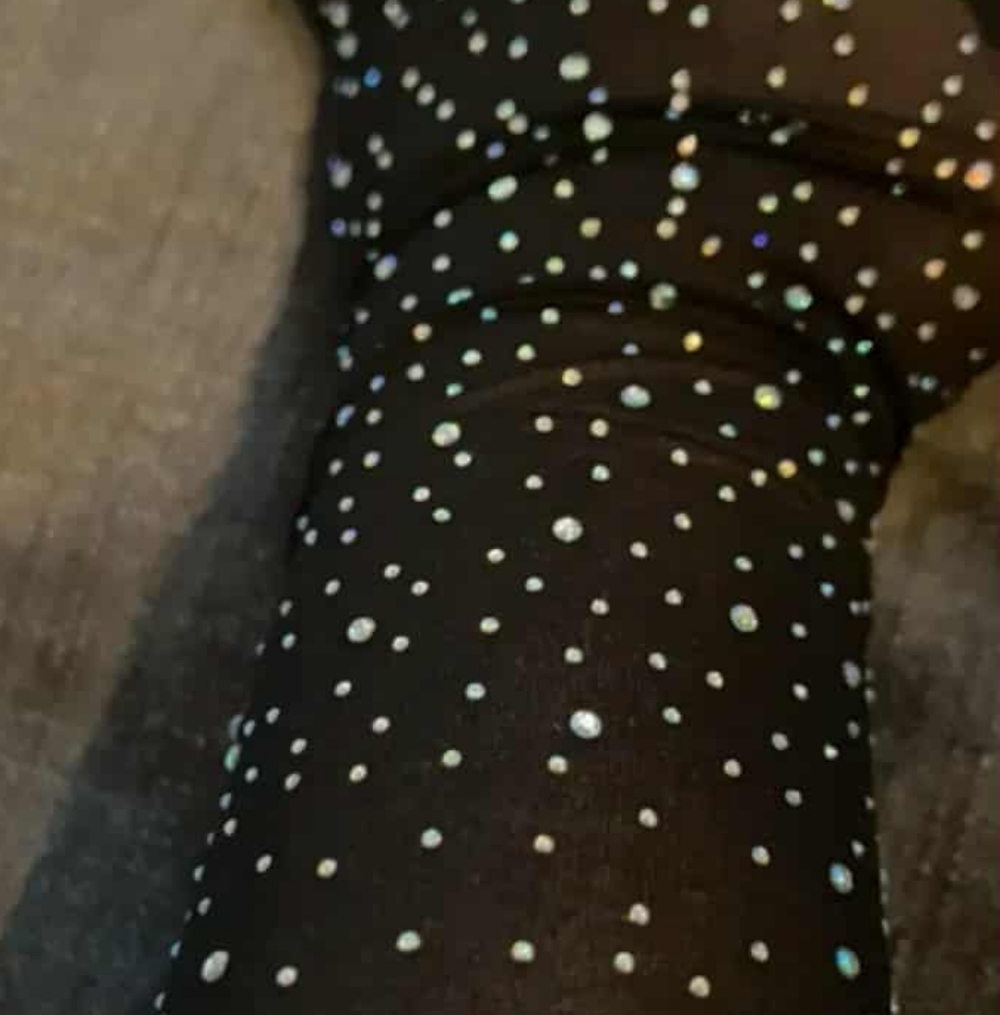 🔥3For25$🔥| Black Rhinestone Sheer Tights